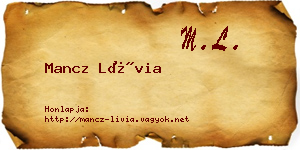 Mancz Lívia névjegykártya